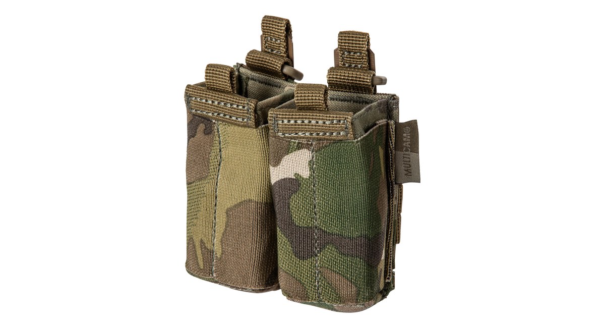 5.11 Tactical MultiCam Flex Double Pistol Mag Pouch 2.0 open-top product photo