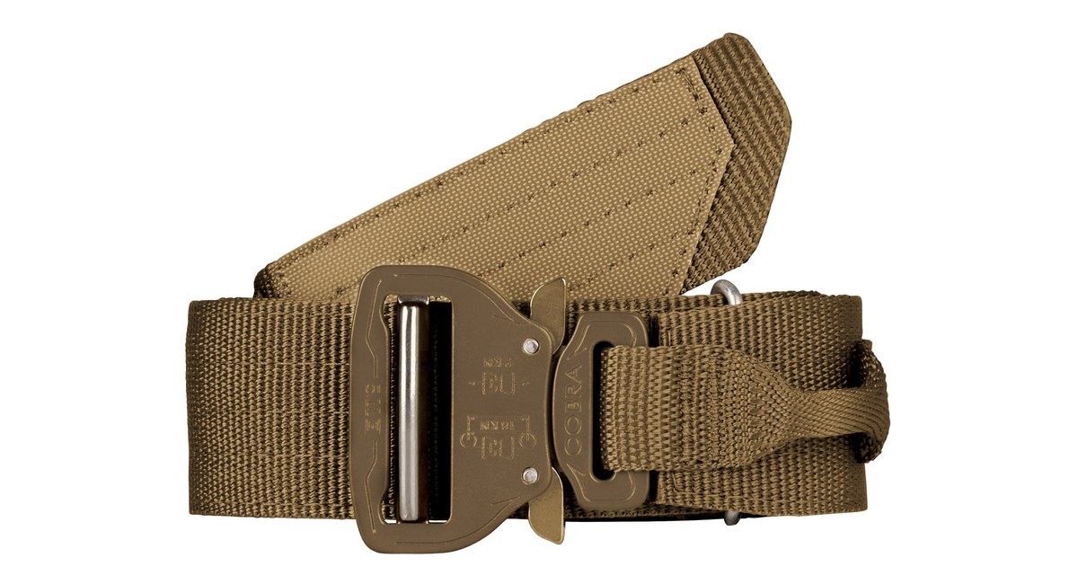 5.11 Tactical Maverick Assaulter's Belt in tan with AustriAlpin COBRA buckle, product photo