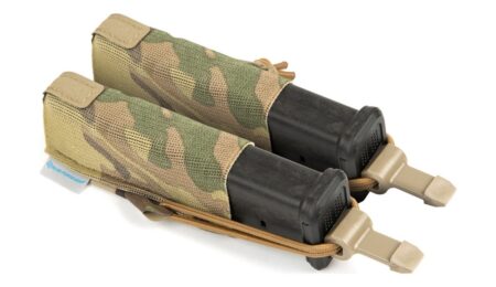 Blue Force Gear Mag NOW! double pistol pouch with bungee retention and pistol mags, MultiCam shown, product photo