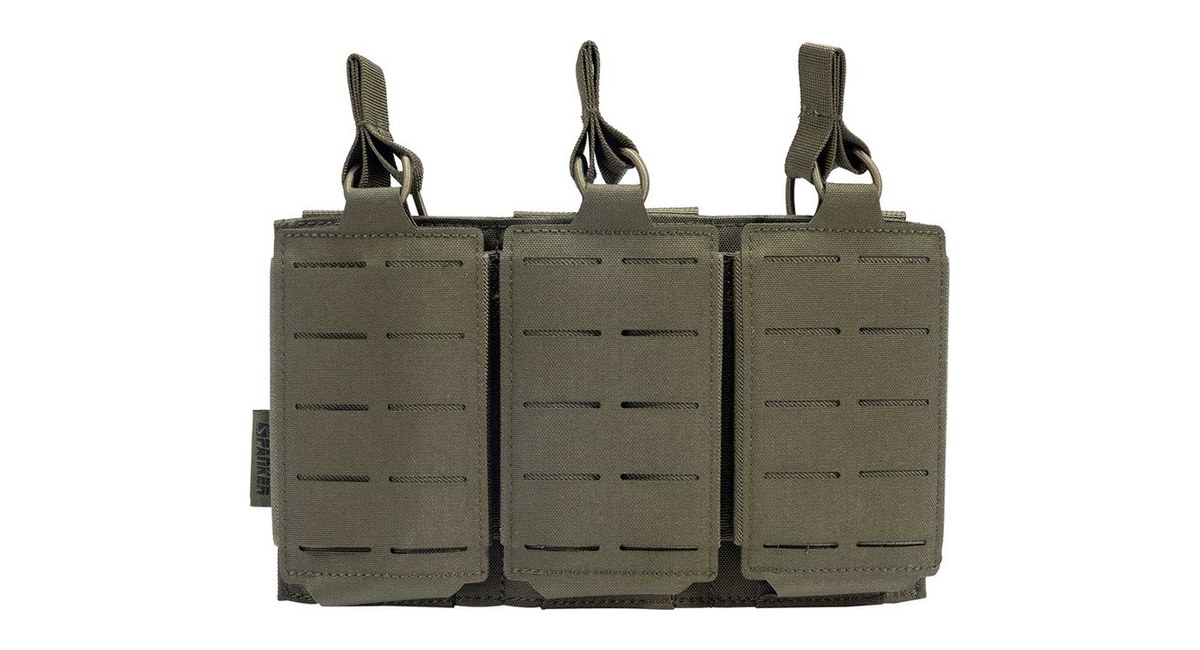 Excellent Elite Spanker 500D Tactical Triple Mag Pouch in Ranger Green
