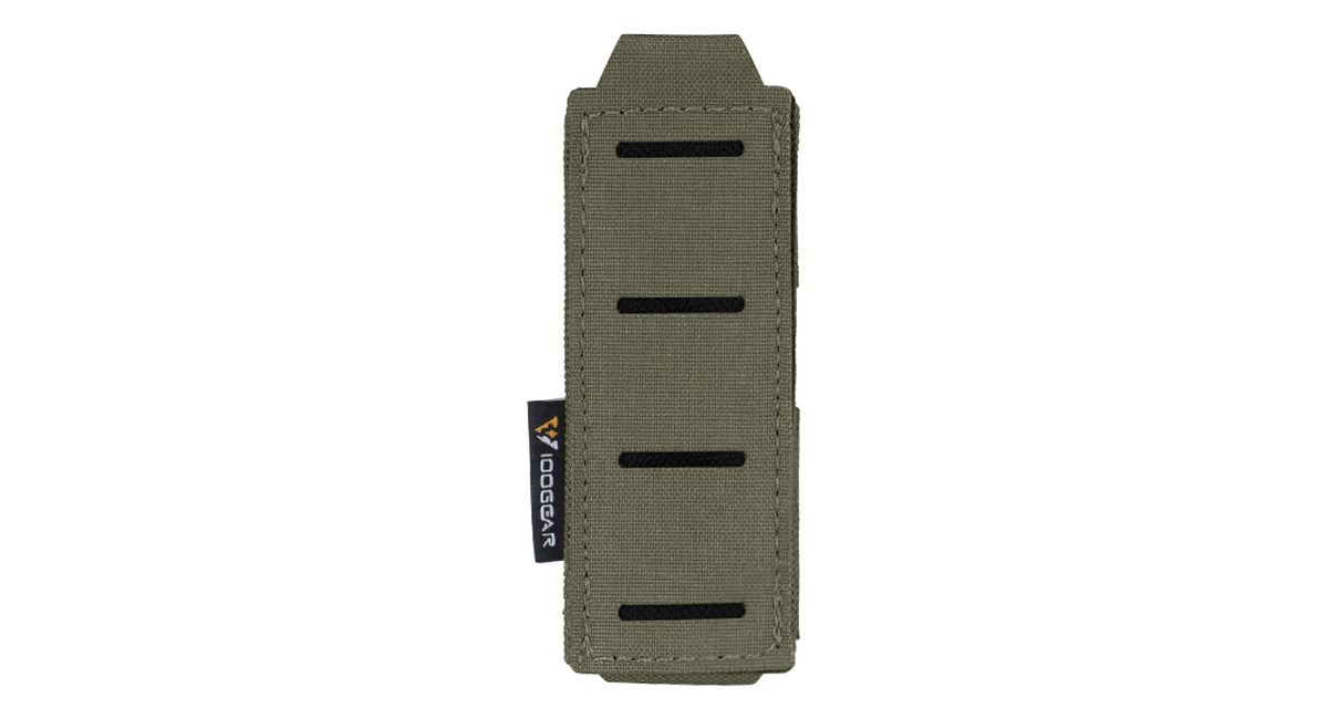 IDOGEAR open-top laser-cut single pistol mag pouch in ranger green product photo