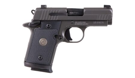 SIG Sauer P938 Legion micro-compact 9mm pistol in gray with G10 grips, right side product photo